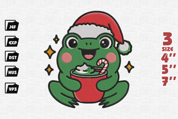 Cute Christmas Frog Embroidery: A Designer’s Review