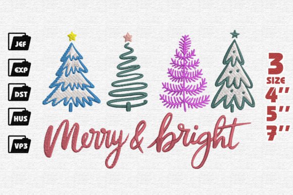 Evaluating Merry Christmas Magical Trees Embroidery for Etsy Shops