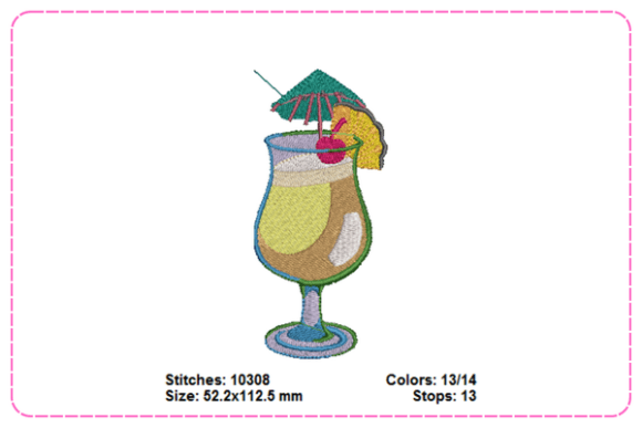 Reviewing Cocktail Drink Embroidery Designs for Etsy Shops