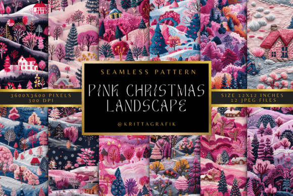 Reviewing Embroidery Digital Paper Pink Christmas