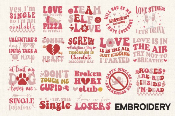 Reviewing Set 16 Anti-Valentine Embroidery Designs